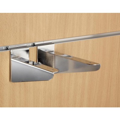 6" inch (15cm) Chrome Slatwall Wood Shelf Brackets (pair)
