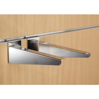 10" inch (25cm) Chrome Slatwall Wood Shelf Brackets (pair)
