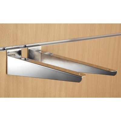 12" inch (30cm) Chrome Slatwall Wood Shelf Brackets (pair)
