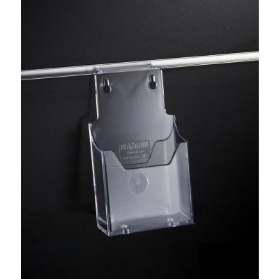 Clear Acrylic Slatwall 1/3 A4 Leaflet Holder - Angled