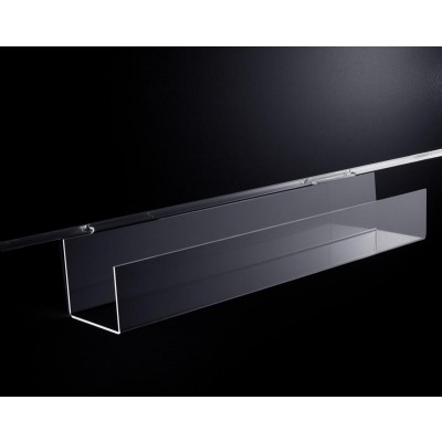 Clear Acrylic Slatwall Narrow Accessory Trough / Shelf with Lip
