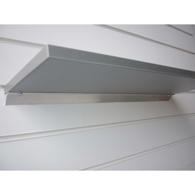 Silver / Pewter Slatwall Floating Shelf (600mm x 200mm)
