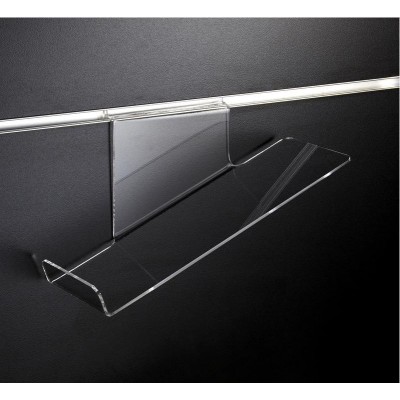 Clear Acrylic Slatwall Sloping Shoe Shelf - Left Hand