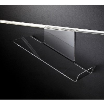 Clear Acrylic Slatwall Sloping Shoe Shelf - Right Hand