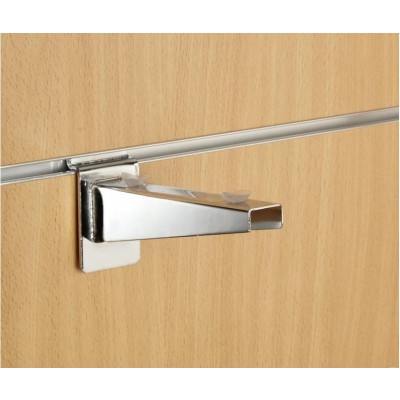6" inch (15cm) Chrome Slatwall Universal Wood Glass Shelf Bracket