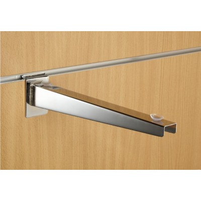 12" inch (30cm) Chrome Slatwall Universal Wood Glass Shelf Bracket