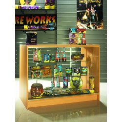 Full Vision Solid Top Glass Shop Counter / Retail Display Counter Cabinet - 4ft (120cm) wide