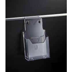Clear Acrylic Slatwall 1/3 A4 Leaflet Holder - Angled