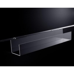 Clear Acrylic Slatwall Narrow Accessory Trough / Shelf with Lip