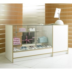 Three Quarter Vision Glass Combo Shop Counter / Retail Display Counter Cabinet - 6ft (180cm) wide