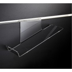 Clear Acrylic Slatwall Sloping Shoe Shelf - Left Hand
