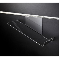 Clear Acrylic Slatwall Sloping Shoe Shelf - Right Hand